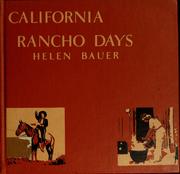 Cover of: California rancho days