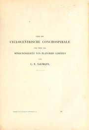 Cover of: Über die cyclocentrische Conchospirale und über das Windungsgesetz von Planorbis corncus