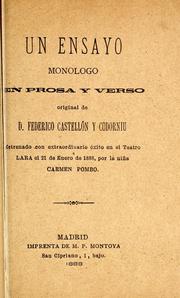 Cover of: Un ensayo: monólogo en prosa y verso