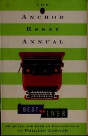 Cover of: The Anchor essay annual | Phillip Lopate