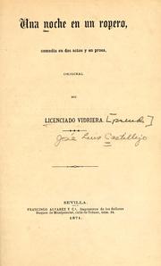 Cover of: Una noche en un ropero: comedia en dos actos y en prosa