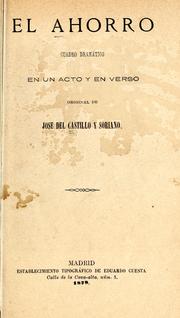 Cover of: El ahorro: cuadro dramático en un acto y en verso