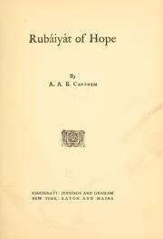 Cover of: Rubáiyát of hope