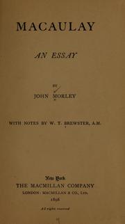 Cover of: Macaulay: an essay