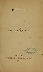 Cover of: Poems by George Henry Calvert