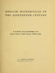 Cover of: English masterpieces of the nineteenth century