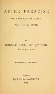 Cover of: After Paradise by Robert Bulwer Lytton