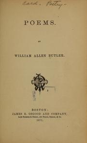 Cover of: Poems by William Allen Butler