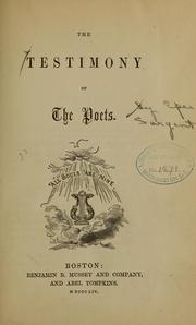 Cover of: The testimony of the poets