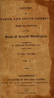 Cover of: The history of North and South America, from its discovery to the death of General Washington