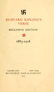 Cover of: Rudyard Kipling's verse by Rudyard Kipling