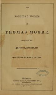 Cover of: The poetical works of Thomas Moore