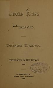 Cover of: Lincoln King's poems