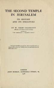 Cover of: The Second temple in Jerusalem: its history and its structure