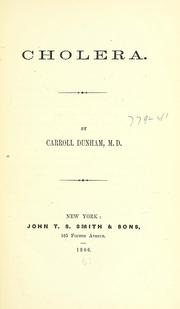 Cover of: Cholera