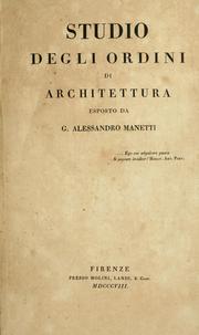 Studio degli ordini di architettura by Alessandro Manetti