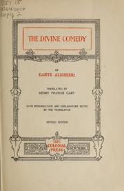 Cover of: The Divine comedy of Dante Alighieri by Dante Alighieri, Dante Alighieri