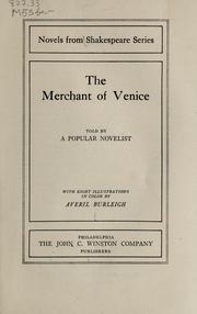 Cover of: The merchant of Venice by told by a Popular novelist.  With eight illustrations in color by Averil Burleigh