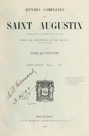 Cover of: Oeuvres complètes de saint Augustin by Augustine of Hippo