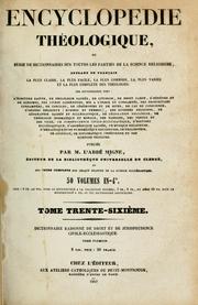 Cover of: Dictionnaire raisonné de droit et de jurisprudence en matière civile ecclésiastique