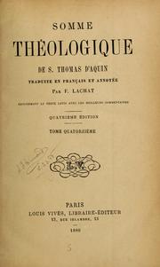 Cover of: Somme Theologique de S. Thomas D'Aquin by Thomas Aquinas