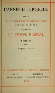 Cover of: L'Année liturgique by Prosper Guéranger