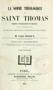 Cover of: La somme théologique de Saint Thomas