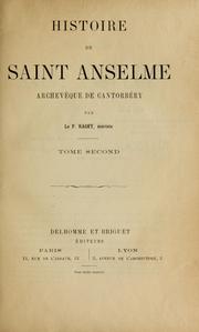 Cover of: Histoire de saint Anselme