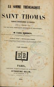 Cover of: La somme théologique de Saint Thomas by Thomas Aquinas