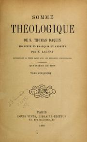 Cover of: Somme Theologique de S. Thomas D'Aquin