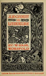 Cover of: Judgment in literature