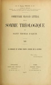 Cover of: Commentaire français littéral de la Somme théologique de Saint Thomas d'Aquin by Thomas Pègues