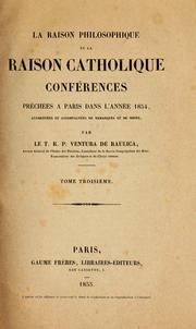 Cover of: La raison philosophique et la raison catholique by Gioacchino Ventura di Raulico