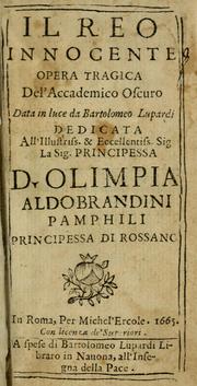 Cover of: Il reo innocente: opera tragica