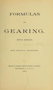 Cover of: Formulas in gearing