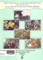 Cover of: Lista anotada de las plantas medicinales de uso actual en el Estado de Quintana Roo, México by Pulido Salas, Ma. Teresa