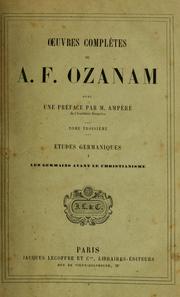 Cover of: Œuvres complètes de A.-F. Ozanam by Frédéric Ozanam