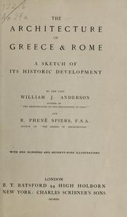 Cover of: The architecture of Greece & Rome: a sketch of its historic development