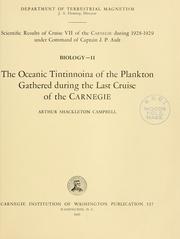 Cover of: Scientific results of cruise VII of the Carnegie during 1928-1929 under command of Captain J. P. Ault: Biology
