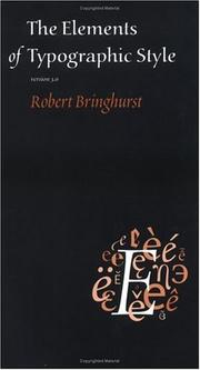 Cover of: The elements of typographic style by Robert Bringhurst