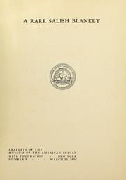 Cover of: A rare Salish blanket | William C. Orchard