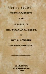 Cover of: "Joy in sorrow": remarks at the funeral of Mrs. Susan Anna Gantt