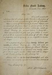 Cover of: Dear Sir: it is with considerable reluctance that I address another circular to the patrons of our school, in order to recall that of the 20th of November ...