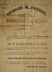 Cover of: Charles M. Farriss, merchant tailor, Fayetteville Street, Raleigh, N.C.