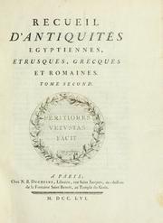 Cover of: Recueil d'antiquités egyptiennes, etrusques, grecques et romaines