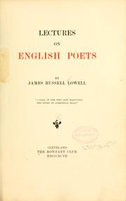 Cover of: Lectures on English poets