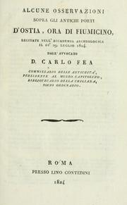 Cover of: Alcune osservazioni sopra gli antichi porti d'Ostia, ora di Fiumicino: recitate nell' Accademia archeologica il di' 29. luglio 1824