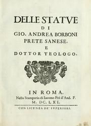 Cover of: Delle statue by Giovanni Andrea Borboni