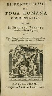 Cover of: Hieronymi Bossii De toga romana commentarius