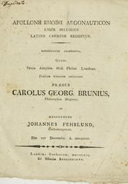 Cover of: Apollonii Rhodii Argonauticon liber secundus Latino carmine redditus